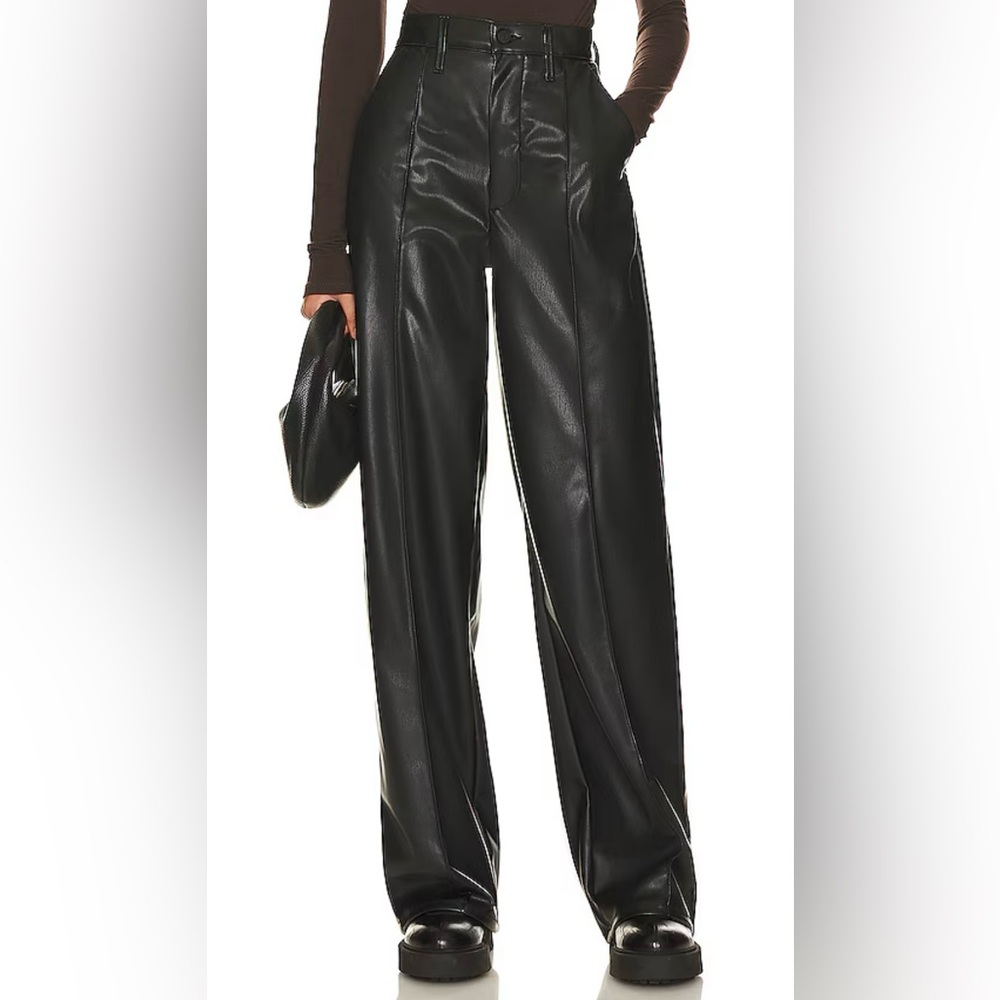 MOTHER Pintuck Spinner Prep Heel Faux Leather Pant